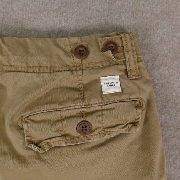 American Eagle Cargo Shorts 30 Classic Fit Flex Stretch Brown Pockets - Picture 4 of 15